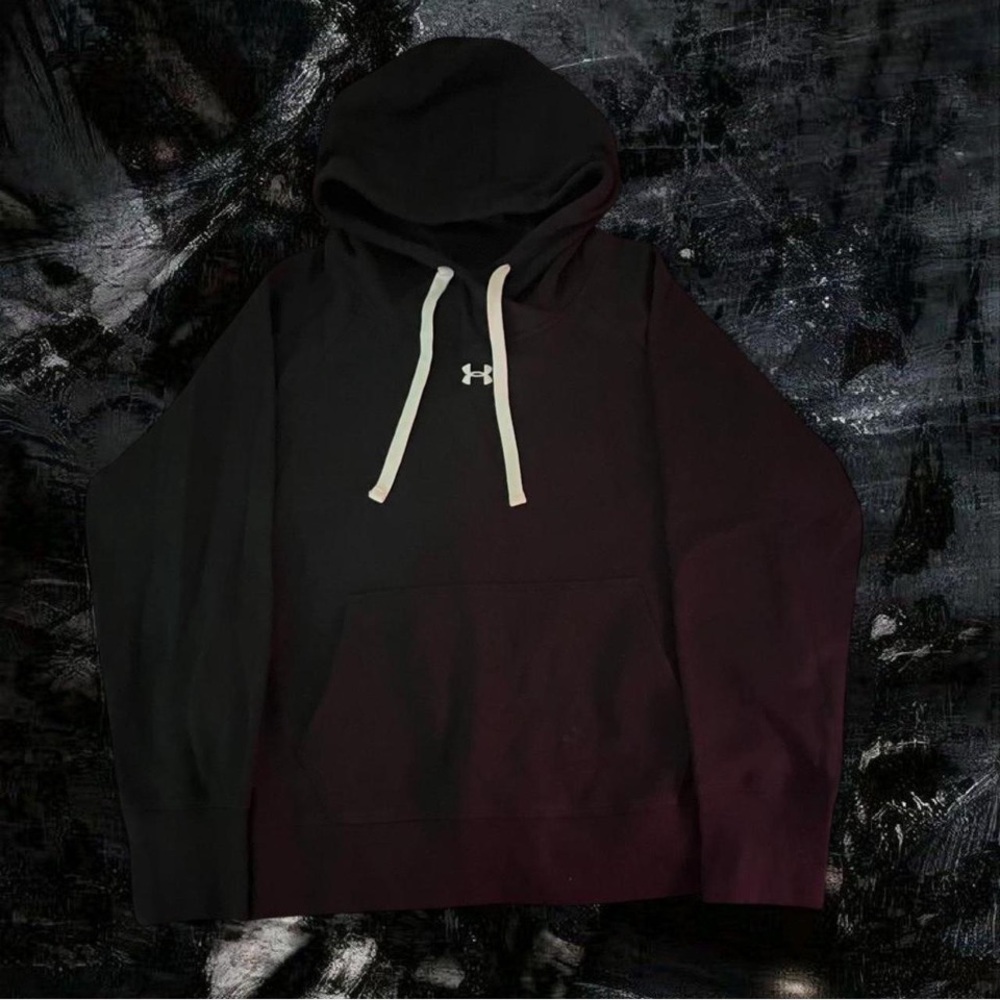 Under Armour Men's Black Hoodie with White Accents